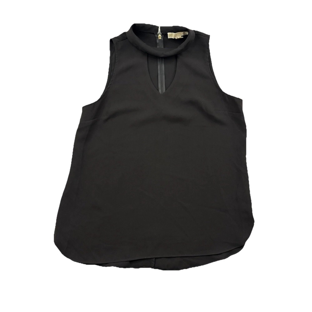 Michael Kors Women's Black Vest Casual Size Medium Full Zip Collared